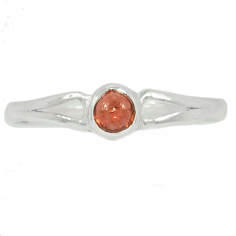 Small Plain - Garnet Cabochon Ring - GRCR735