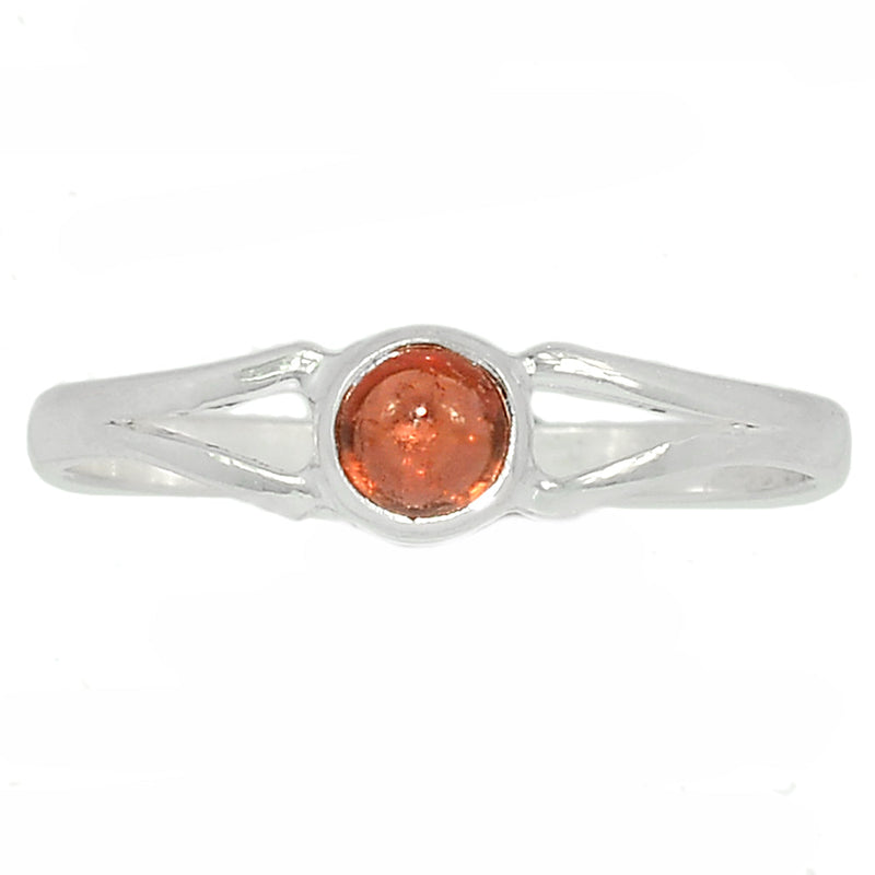 Small Plain - Garnet Cabochon Ring - GRCR741