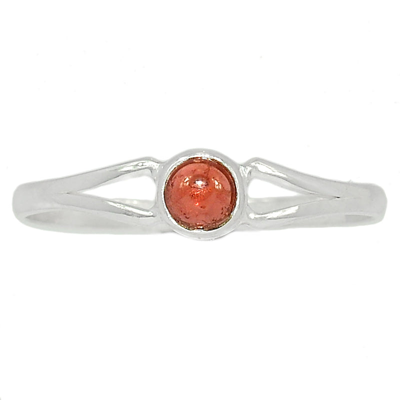 Small Plain - Garnet Cabochon Ring - GRCR744