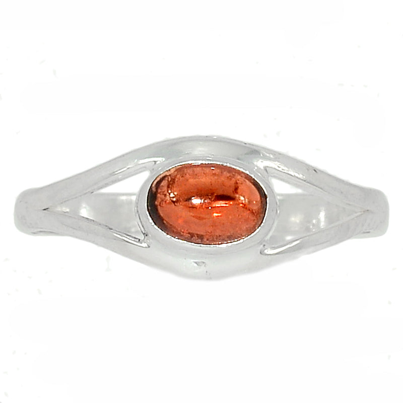 Small Plain - Garnet Cabochon Ring - GRCR765