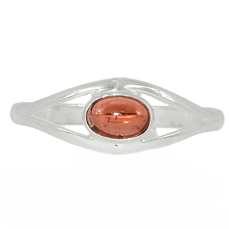 Small Plain - Garnet Cabochon Ring - GRCR768