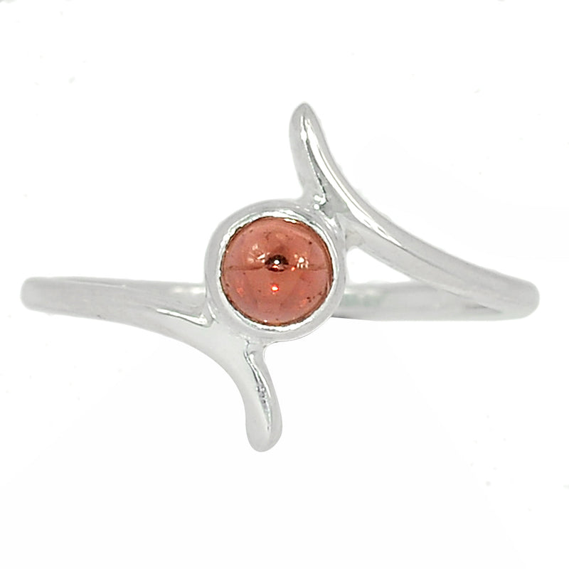 Small Plain - Garnet Cabochon Ring - GRCR774