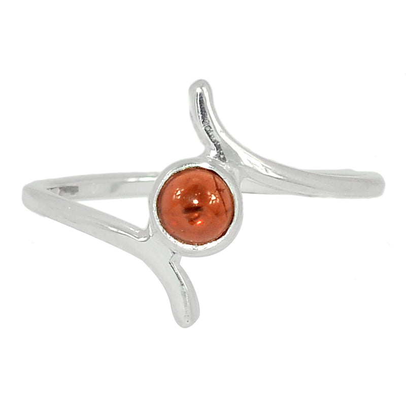 Small Plain - Garnet Cabochon Ring - GRCR778