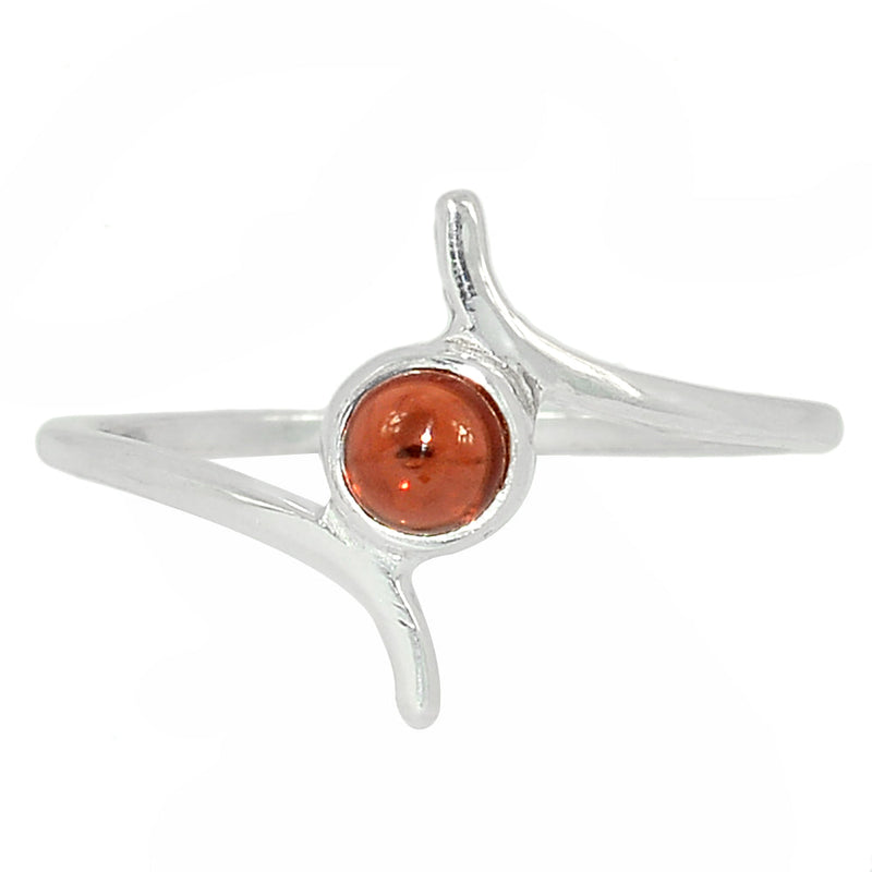 Small Plain - Garnet Cabochon Ring - GRCR784