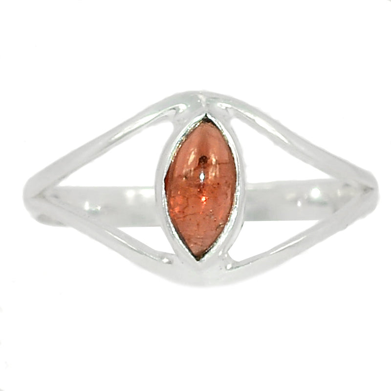 Small Plain - Garnet Cabochon Ring - GRCR813