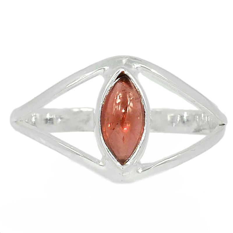 Small Plain - Garnet Cabochon Ring - GRCR817