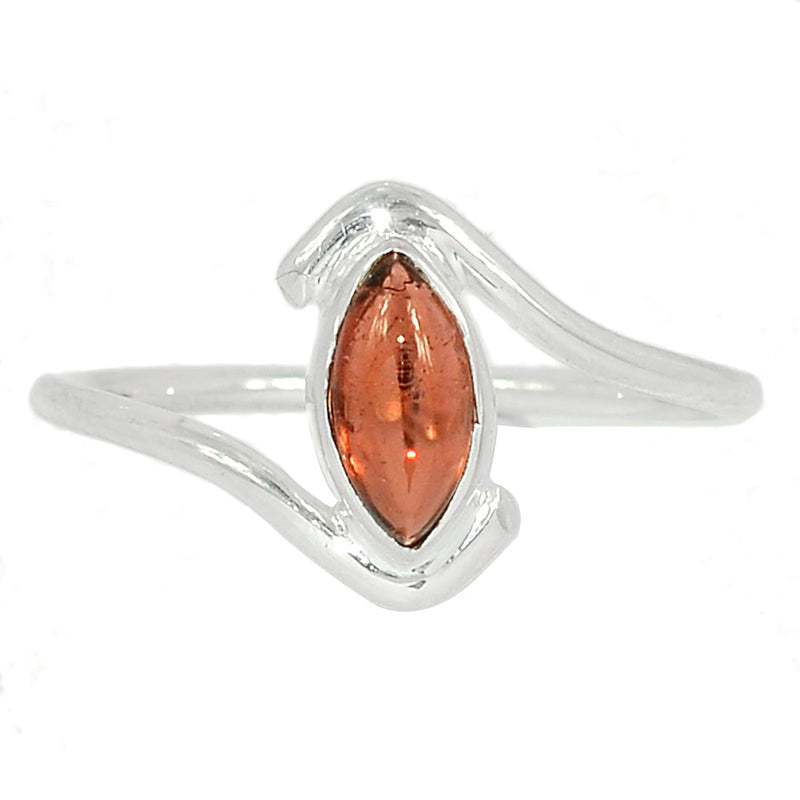 Small Plain - Garnet Cabochon Ring - GRCR828