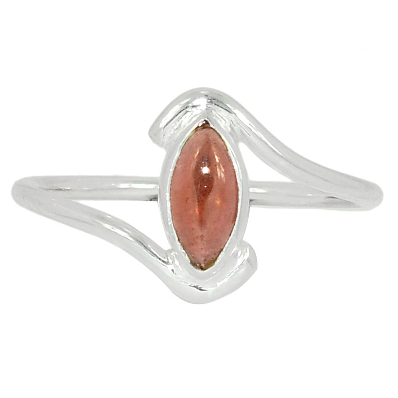 Small Plain - Garnet Cabochon Ring - GRCR836