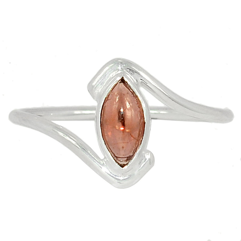 Small Plain - Garnet Cabochon Ring - GRCR837