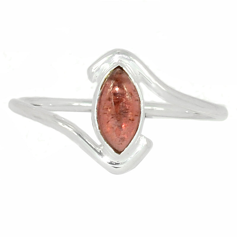 Small Plain - Garnet Cabochon Ring - GRCR839