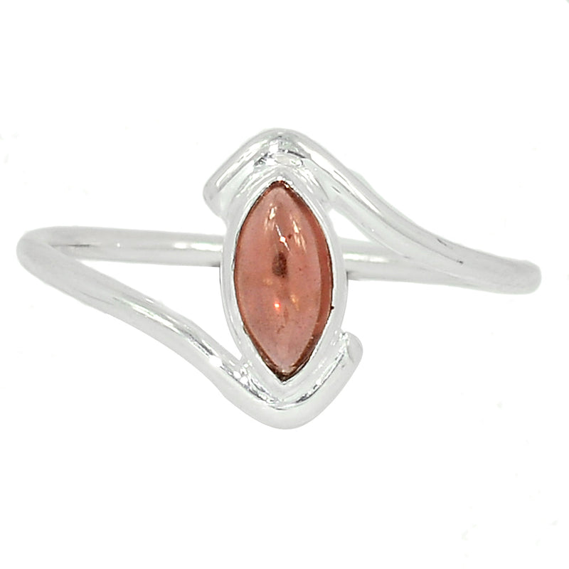 Small Plain - Garnet Cabochon Ring - GRCR844