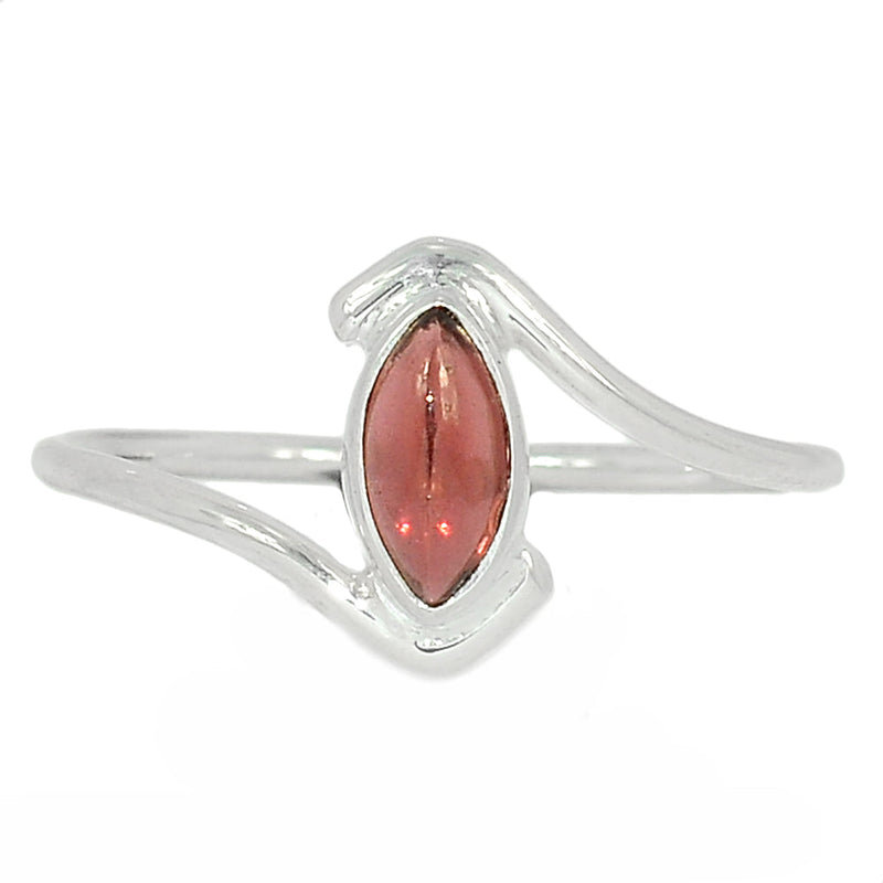 Small Plain - Garnet Cabochon Ring - GRCR848