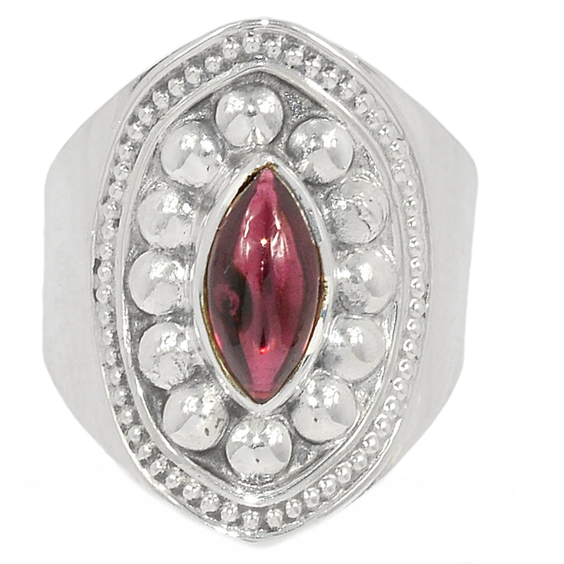 Fine Filigree - Garnet Cabochon Ring - GRCR849