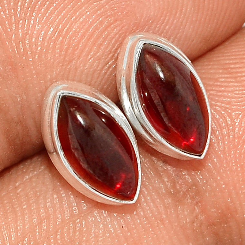 Garnet Cabochon Studs - GRCS216