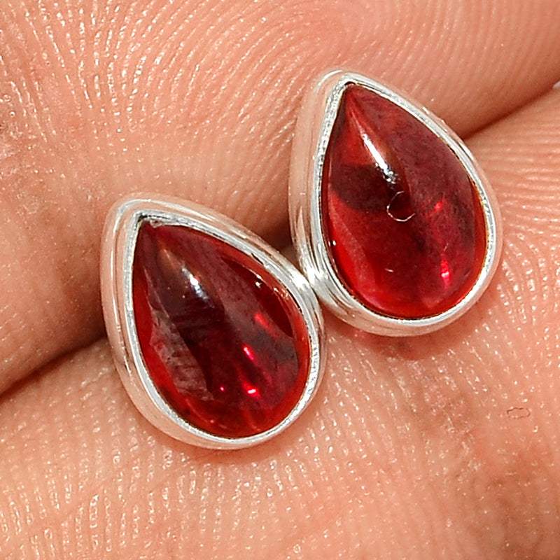 Garnet Cabochon Studs - GRCS225