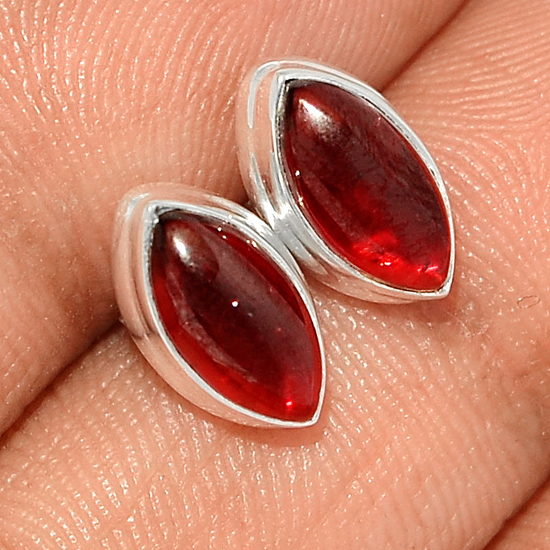 Garnet Cabochon Studs - GRCS228