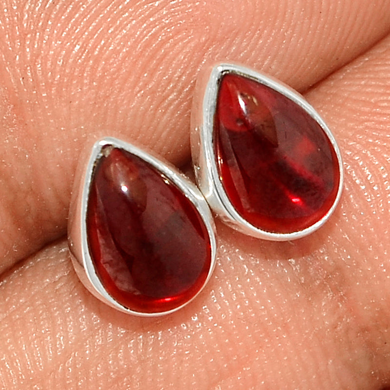 Garnet Cabochon Studs - GRCS239