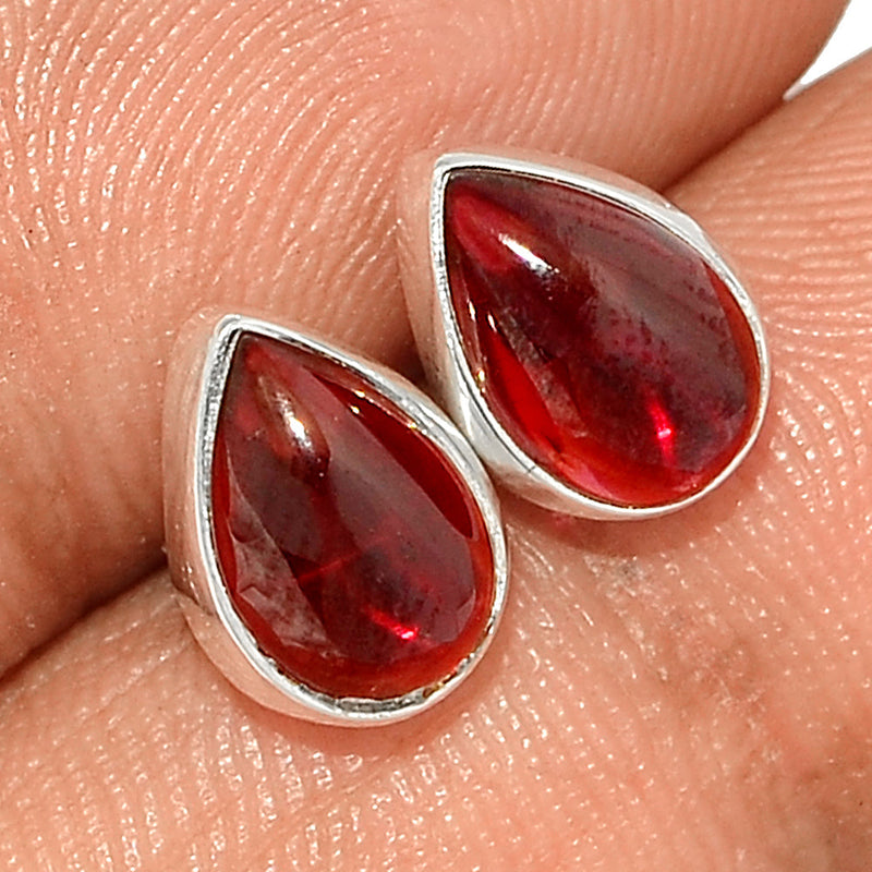 Garnet Cabochon Studs - GRCS243