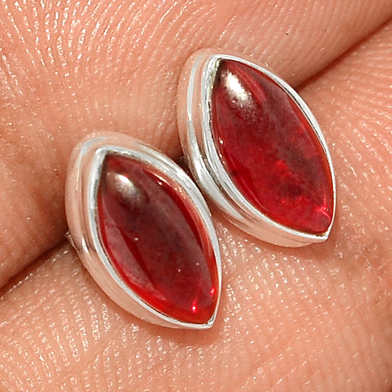 Garnet Cabochon Studs - GRCS244
