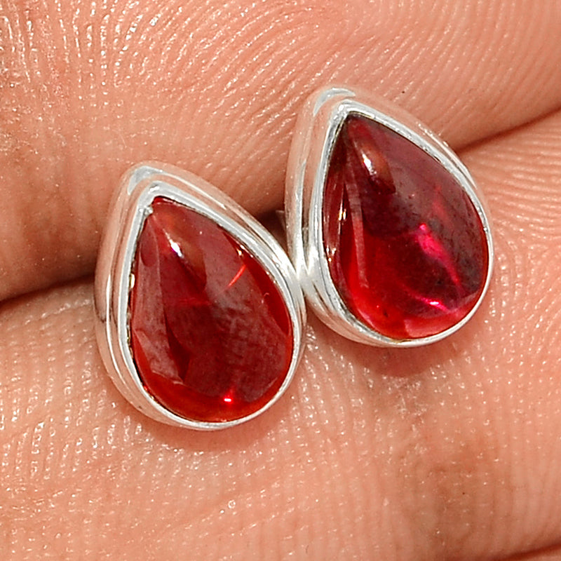 Garnet Cabochon Studs - GRCS246