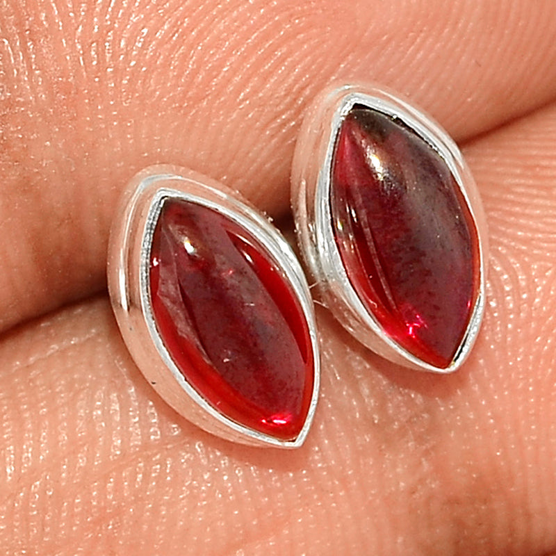 Garnet Cabochon Studs - GRCS261