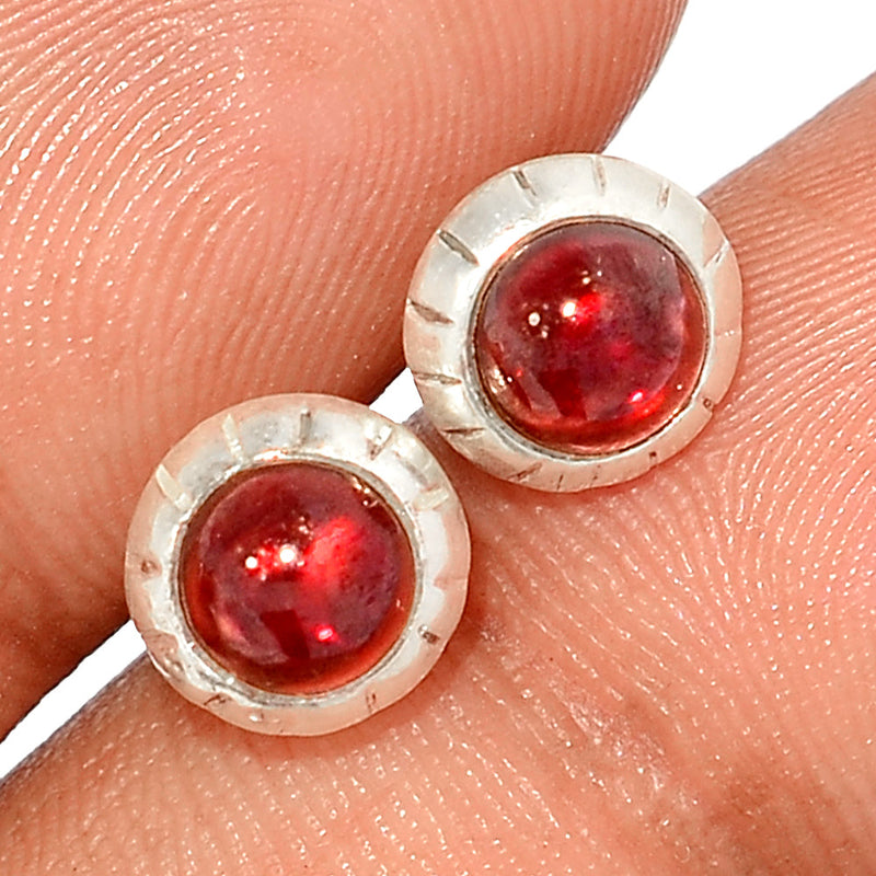 Garnet Cabochon Studs - GRCS267