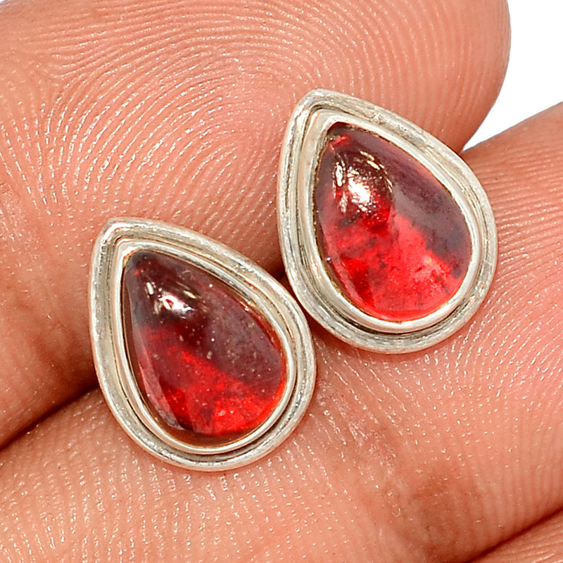 Garnet Cabochon Studs - GRCS271