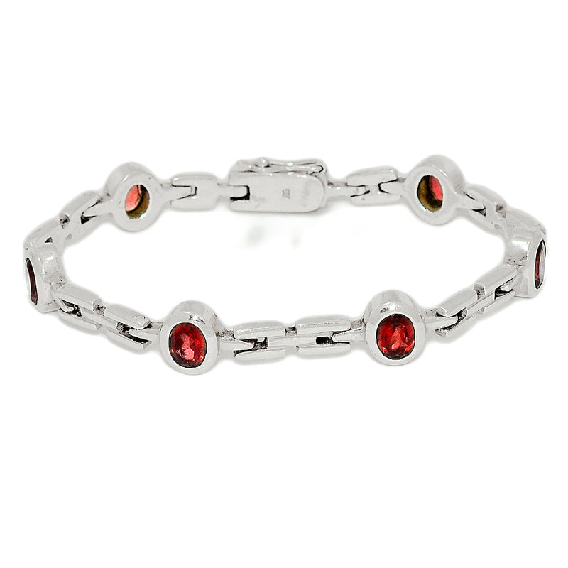 7.6" Garnet Faceted Bracelets - GRFB151