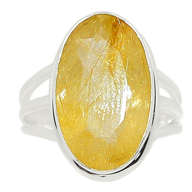 Faceted Golden Rutile Ring - GRFR275