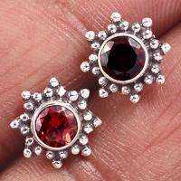 Faceted Garnet Studs-GRFS362