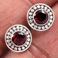 Faceted Garnet Studs-GRFS376