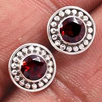 Faceted Garnet Studs-GRFS376