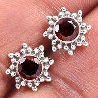 Faceted Garnet Studs-GRFS399