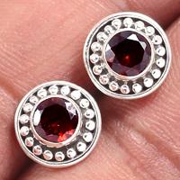 Faceted Garnet Studs-GRFS425