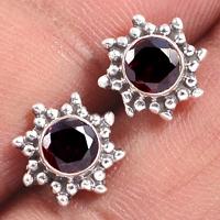 Faceted Garnet Studs-GRFS432