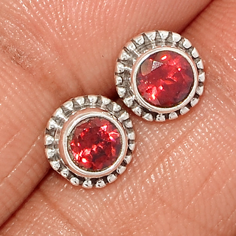 Garnet Faceted Studs - GRFS500