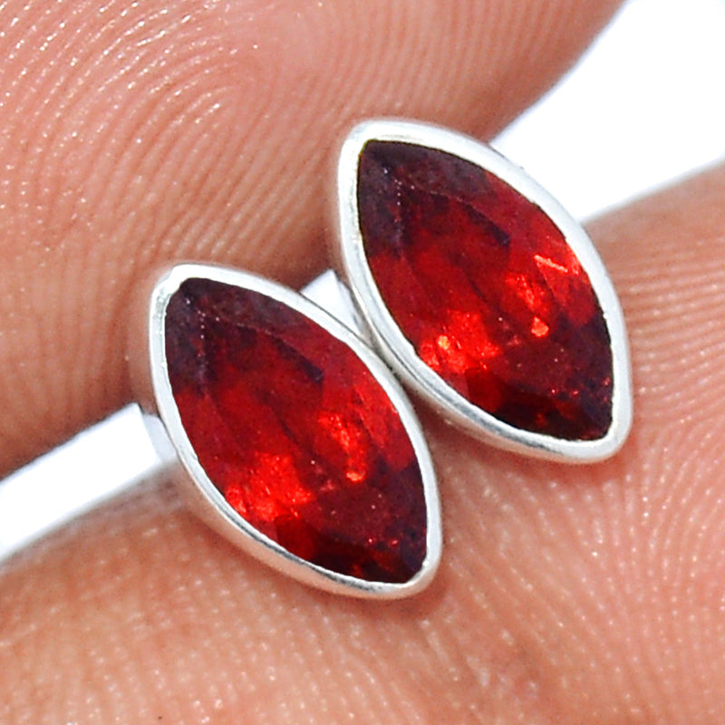 Garnet Faceted Studs - GRFS651