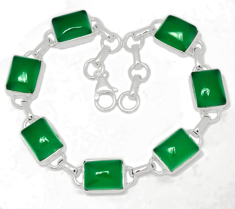 7.7" Green Onyx Bracelets - GROB15