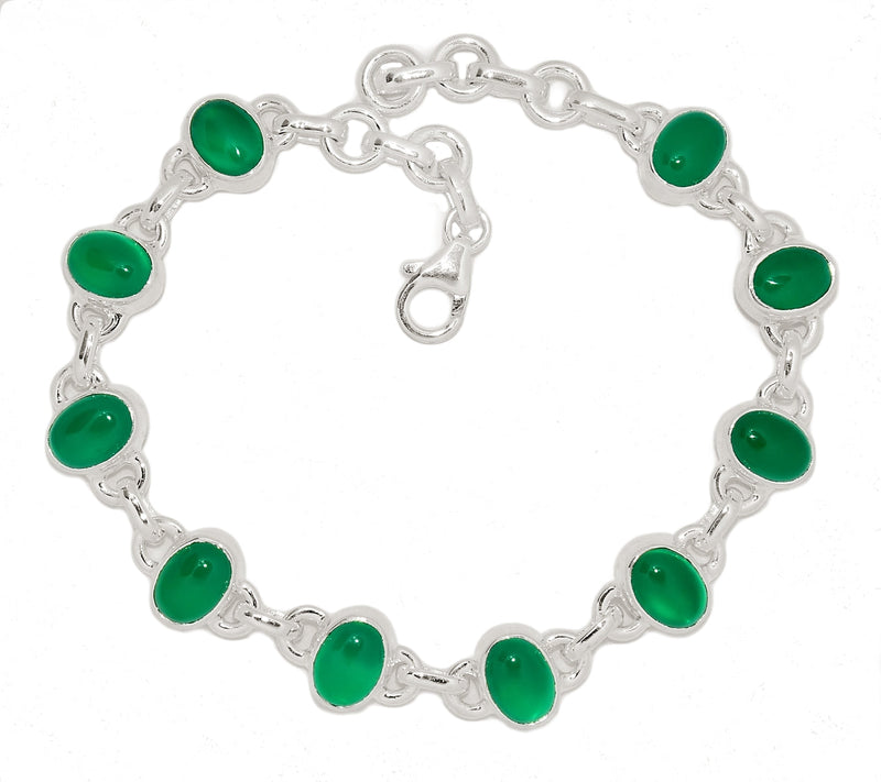 8.2" Green Onyx Bracelets - GROB50