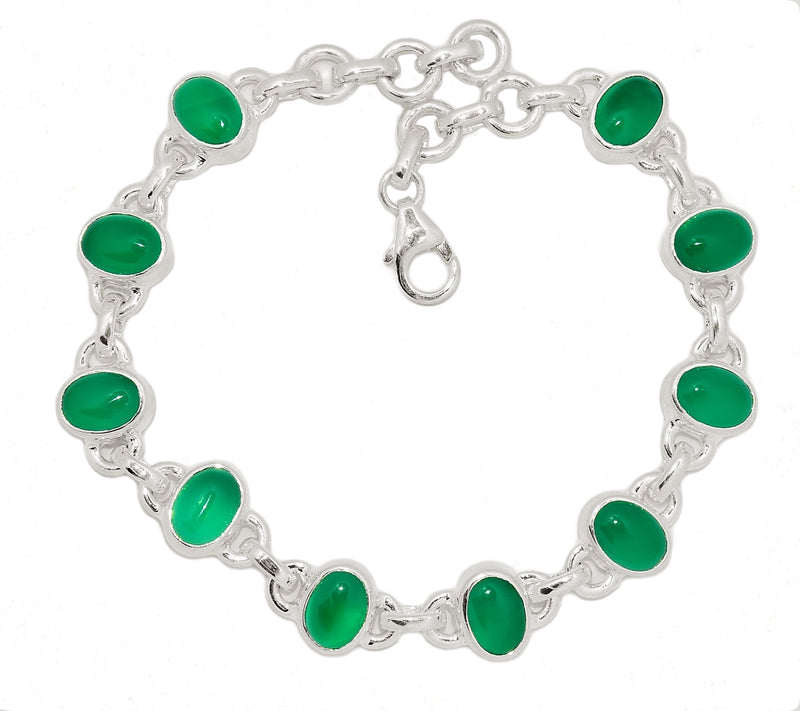 8.1" Green Onyx Bracelets - GROB54