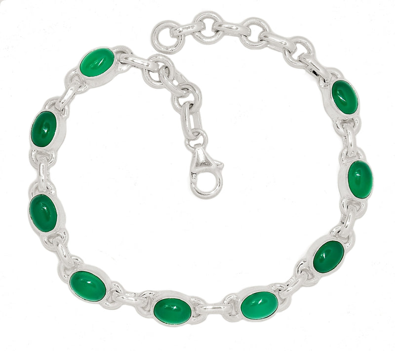 8.5" Green Onyx Bracelets - GROB58