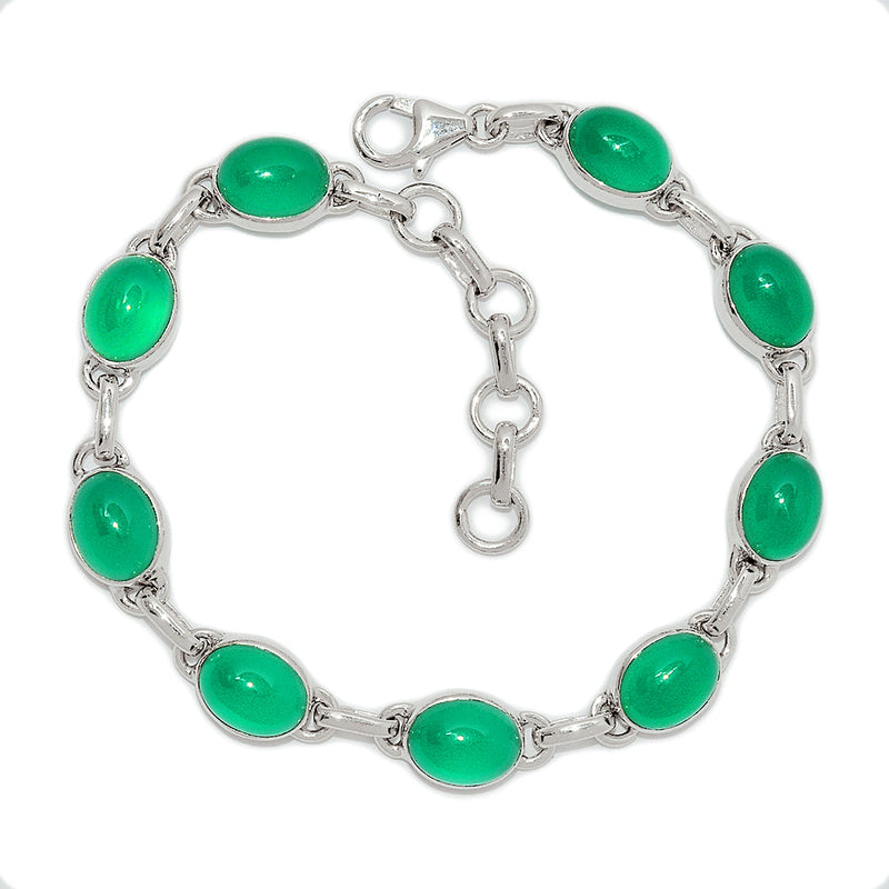 8.2" Green Onyx Bracelets - GROB65