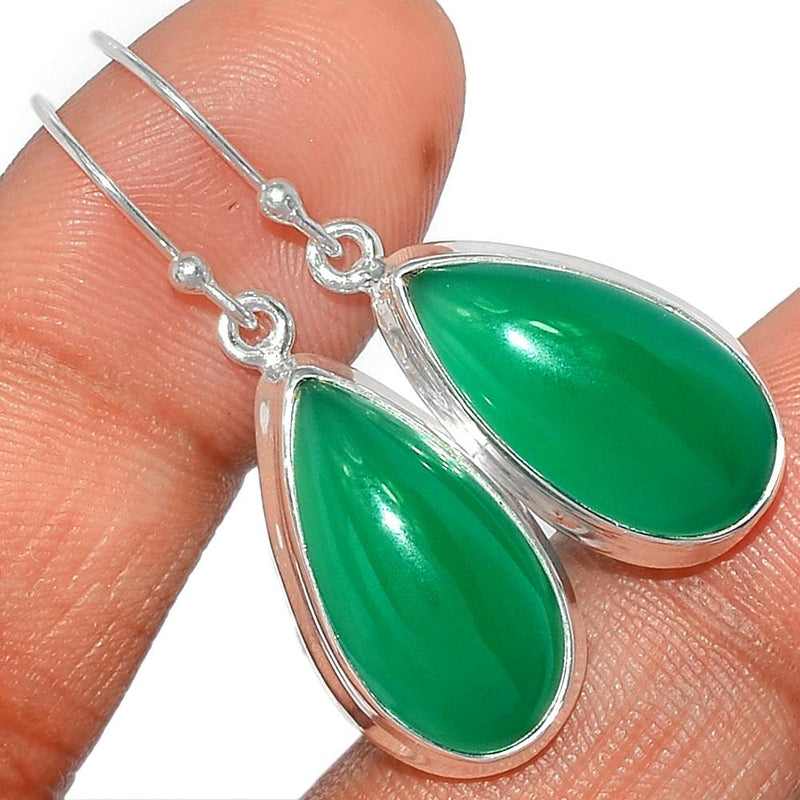 1.5" Green Onyx Earrings - GROE310