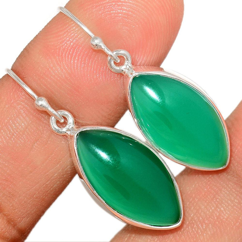 1.3" Green Onyx Earrings - GROE343