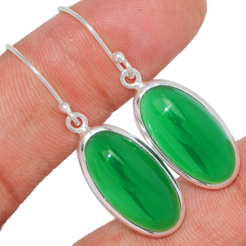 1.6" Green Onyx Earrings - GROE352