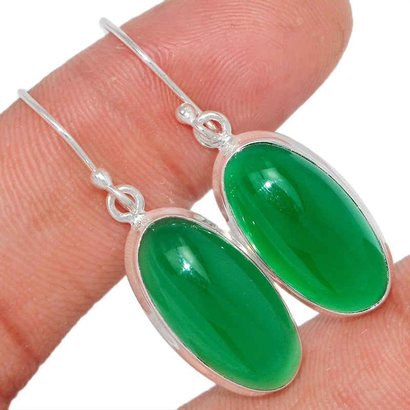 1.6" Green Onyx Earrings - GROE358