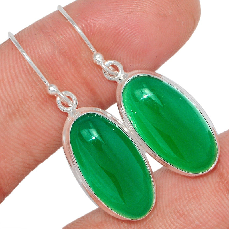 1.6" Green Onyx Earrings - GROE360