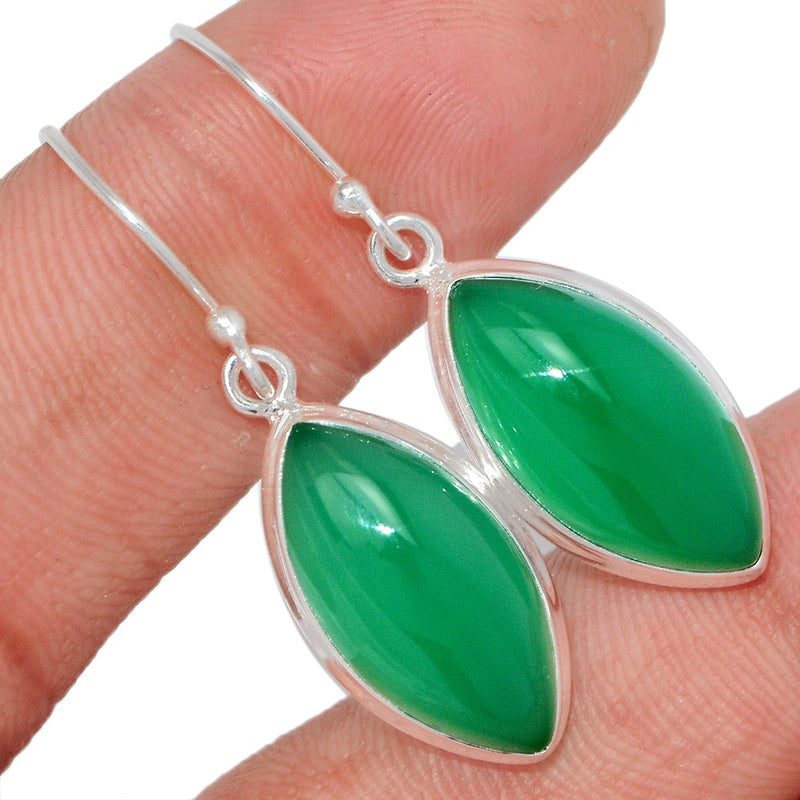 1.6" Green Onyx Earrings - GROE383