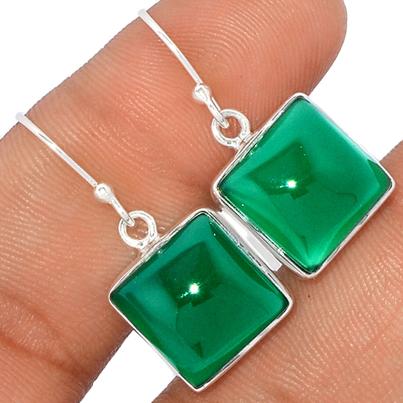 1.2" Green Onyx Earrings - GROE387
