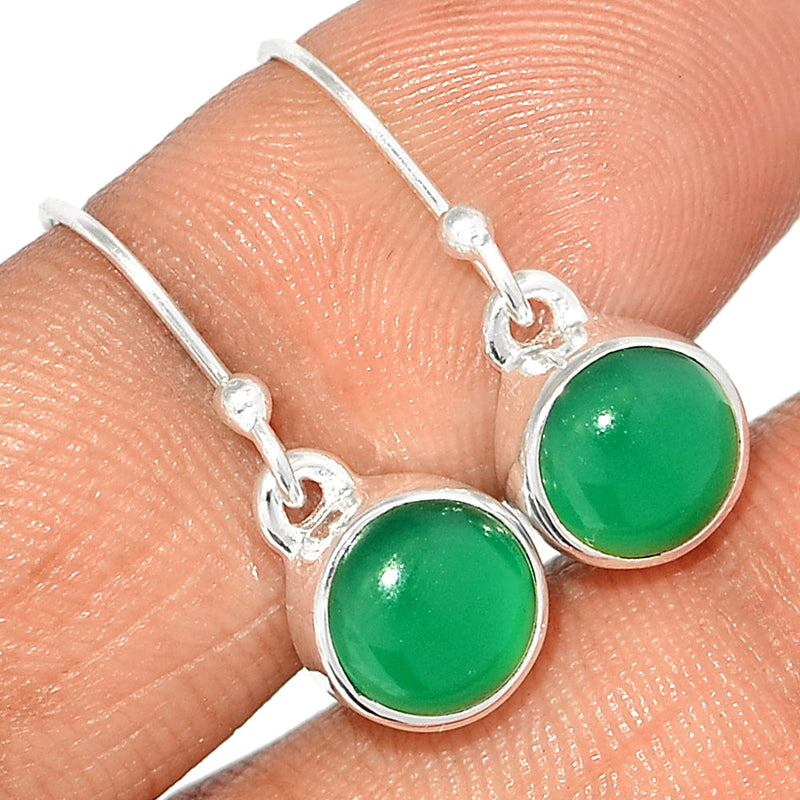 1" Green Onyx Earrings - GROE444